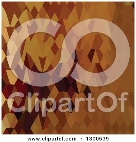 Clipart of a Low Poly Abstract Geometric Background of Brown Autumn Leaves - Royalty Free Vector Illustration by patrimonio