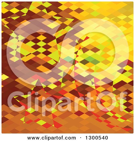 Clipart of a Low Poly Abstract Geometric Background of an Autumnal Forest - Royalty Free Vector Illustration by patrimonio
