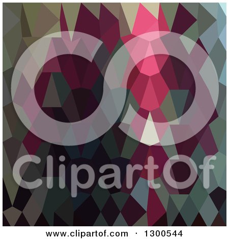 Clipart of a Low Poly Abstract Geometric Background of Burgundy - Royalty Free Vector Illustration by patrimonio