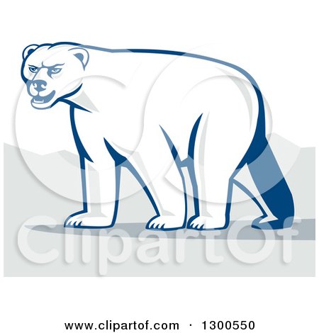 Clipart of a Retro Polar Bear - Royalty Free Vector Illustration by patrimonio