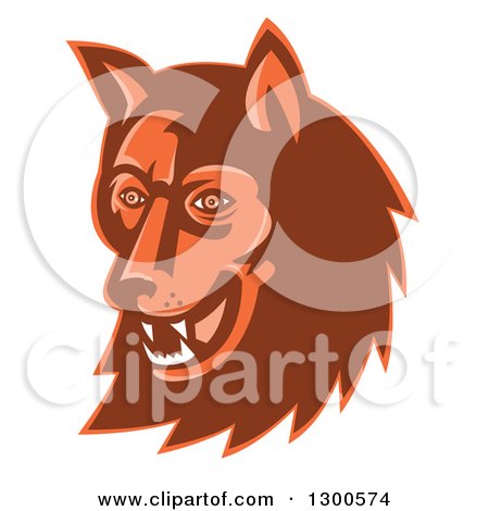 Clipart of a Retro Wild Dog or Wolf Head - Royalty Free Vector Illustration by patrimonio