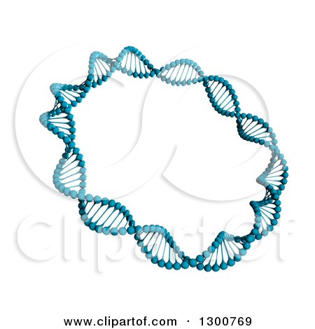Clipart of a 3d Blue Dna Strand Ring on White - Royalty Free Illustration by Mopic