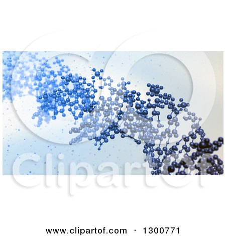 Clipart of a 3d Blue DNA Strand Model - Royalty Free Illustration by Mopic