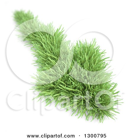 Clipart of a 3d Grass Arrow Pointing Down, over White - Royalty Free Illustration by Mopic