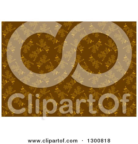 Clipart of a Brown Flower Pattern Background - Royalty Free Vector Illustration by dero