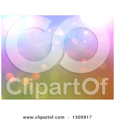 Clipart of a Blurry Background of Bokeh Lights on Color - Royalty Free Illustration by KJ Pargeter