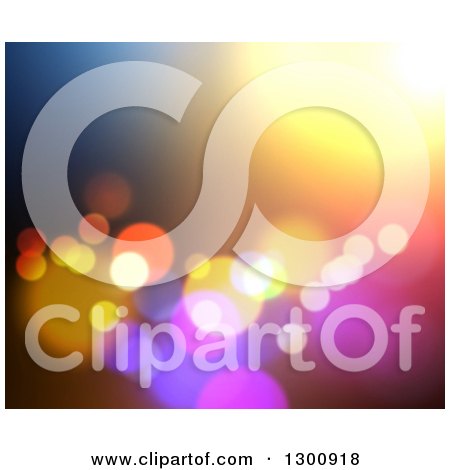 Clipart of a Blurred Background of Bokeh Lights on Color - Royalty Free Illustration by KJ Pargeter