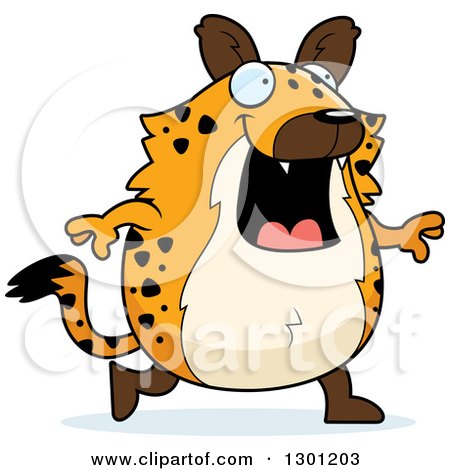 Clipart of a Cartoon Happy Chubby Hyena Walking - Royalty Free Vector Illustration by Cory Thoman