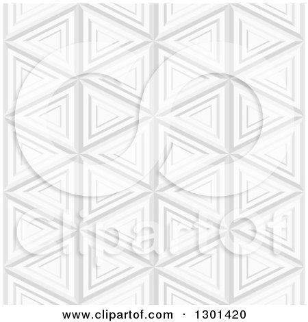 Clipart of a Grayscale Triangle Geometric Pattern Background - Royalty Free Vector Illustration by vectorace