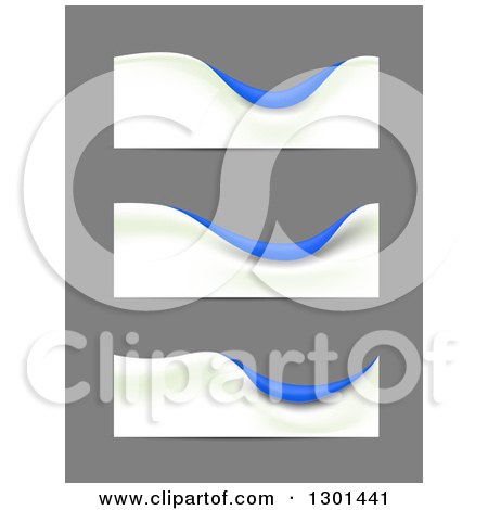 Clipart of Blue Wave Website Banners on Gray - Royalty Free Vector Illustration by vectorace