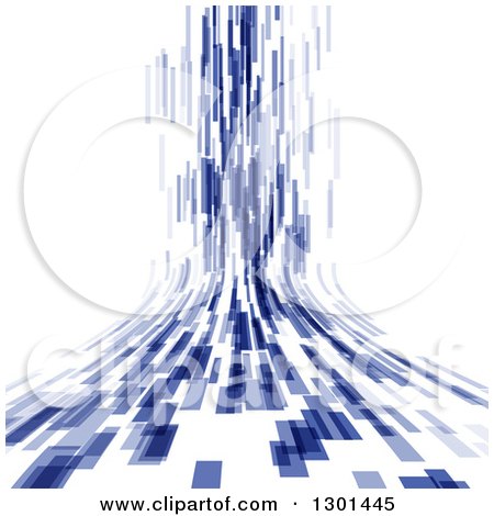 Clipart of a Blue Abstract Flow Background Curving Upwards - Royalty Free Vector Illustration by vectorace