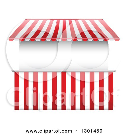 Clipart of a Vendor Stall with Striped Awnings - Royalty Free Vector Illustration by vectorace