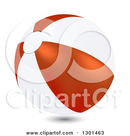 Clipart of a 3d White and Red Beach Ball on White - Royalty Free Vector Illustration by vectorace