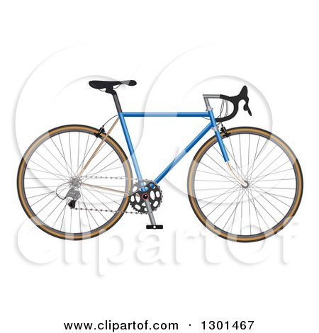 Clipart of a 3d Blue Bicycle - Royalty Free Vector Illustration by vectorace