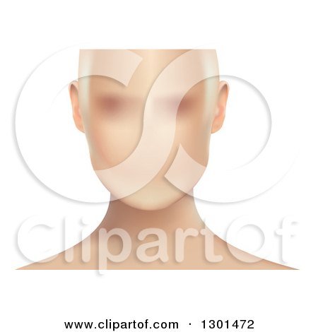 Clipart of a Blurred Anonymous Caucasian Woman's Face, on White - Royalty Free Vector Illustration by vectorace