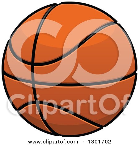 Clipart of a Cartoon Basketball - Royalty Free Vector Illustration by Vector Tradition SM