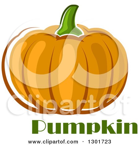 Clipart of a Perfect Autumn Pumpkin over Text - Royalty Free Vector Illustration by Vector Tradition SM