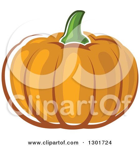 Clipart of a Perfect Autumn Pumpkin - Royalty Free Vector Illustration by Vector Tradition SM