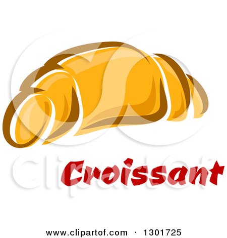Clipart of a Croissant and Text - Royalty Free Vector Illustration by Vector Tradition SM