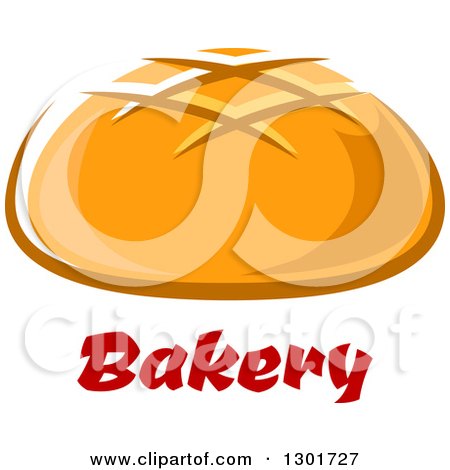 Clipart of a Round Bread over Text - Royalty Free Vector Illustration by Vector Tradition SM