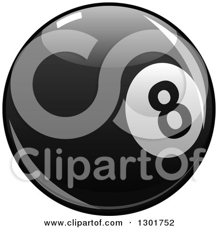 Clipart of a Shiny Billiards Eightball - Royalty Free Vector Illustration by Vector Tradition SM