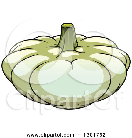 Clipart of a Cartoon White Pumpkin - Royalty Free Vector Illustration by Vector Tradition SM