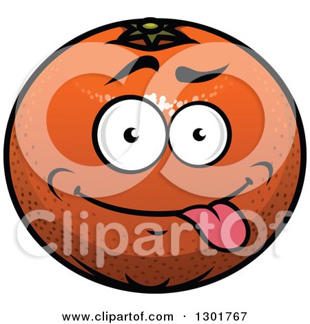 Clipart of a Silly Cartoon Orange Character - Royalty Free Vector Illustration by Vector Tradition SM