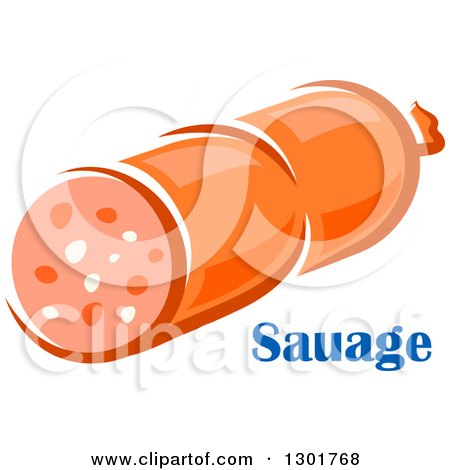Clipart of a Stick of Sausage and Text 3 - Royalty Free Vector Illustration by Vector Tradition SM