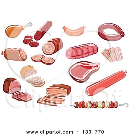 Clipart of Red Meats - Royalty Free Vector Illustration by Vector Tradition SM