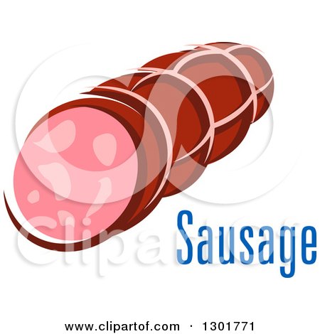 Clipart of a Stick of Sausage and Text 2 - Royalty Free Vector Illustration by Vector Tradition SM