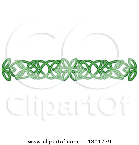 Clipart of a Green Celtic Knot Rule Border Design Element 12 - Royalty Free Vector Illustration by Vector Tradition SM