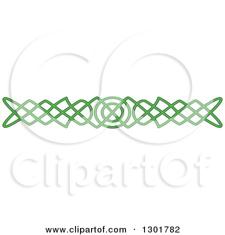 Clipart of a Green Celtic Knot Rule Border Design Element 15 - Royalty Free Vector Illustration by Vector Tradition SM