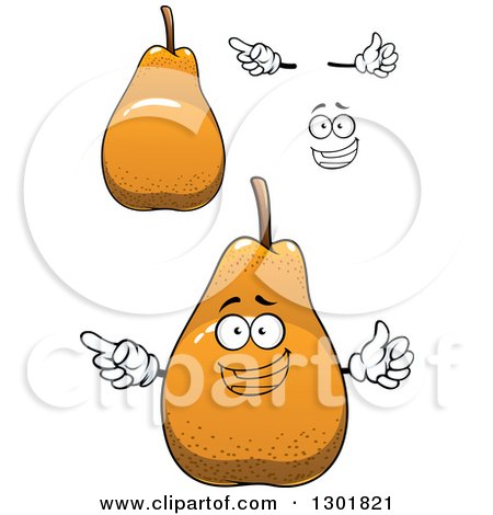 Clipart of a Face, Hands and Pears - Royalty Free Vector Illustration by Vector Tradition SM