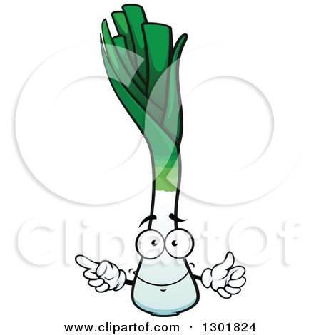 Clipart of a Cartoon Happy Leek Character - Royalty Free Vector Illustration by Vector Tradition SM