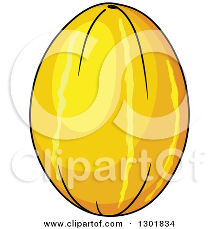 Clipart of a Cartoon Yellow Canary Melon - Royalty Free Vector Illustration by Vector Tradition SM