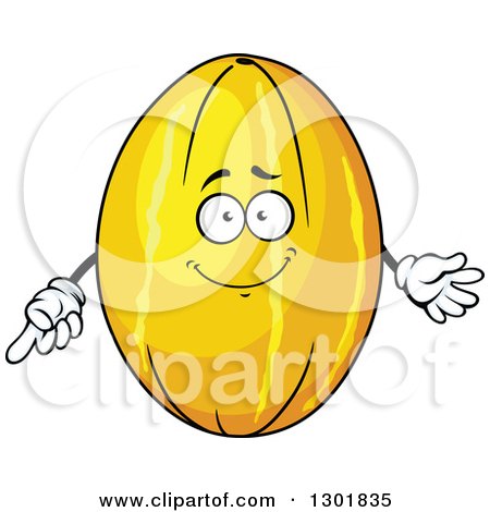Clipart of a Cartoon Canary Melon Character - Royalty Free Vector Illustration by Vector Tradition SM