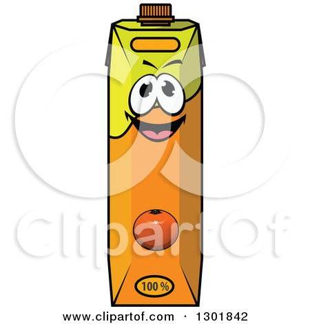 Clipart of a Happy Cartoon Orange Juice Carton - Royalty Free Vector Illustration by Vector Tradition SM