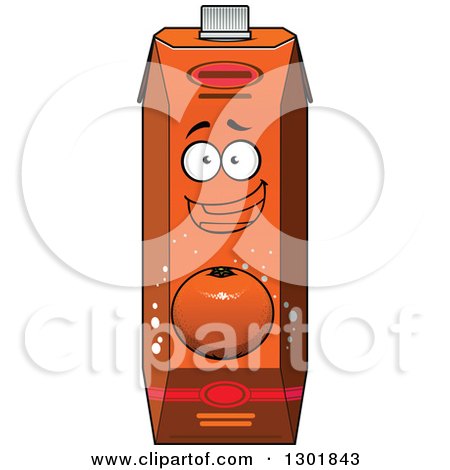 Clipart of a Happy Smiling Cartoon Orange Juice Carton - Royalty Free Vector Illustration by Vector Tradition SM