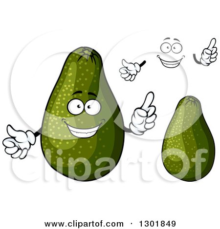 Clipart of a Face, Hands and Avocados - Royalty Free Vector Illustration by Vector Tradition SM