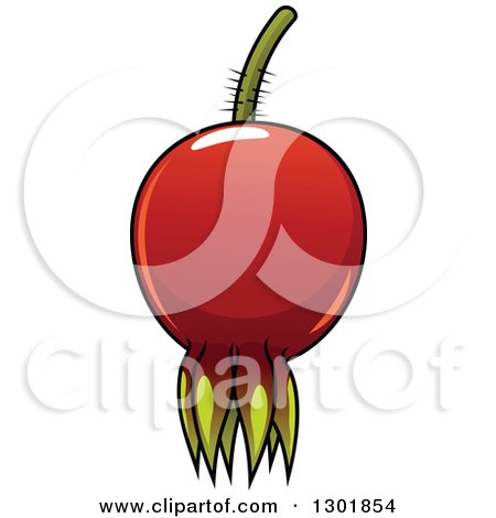 Clipart of a Cartoon Red Briar Fruit Rose Hip - Royalty Free Vector Illustration by Vector Tradition SM