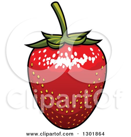Clipart of a Red Strawberry - Royalty Free Vector Illustration by Vector Tradition SM