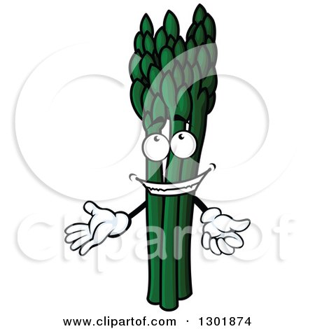 Clipart of a Welcoming Cartoon Asparagus Character - Royalty Free Vector Illustration by Vector Tradition SM