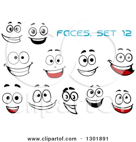 Clipart of Faces with Different Expressions and Text 9 - Royalty Free Vector Illustration by Vector Tradition SM