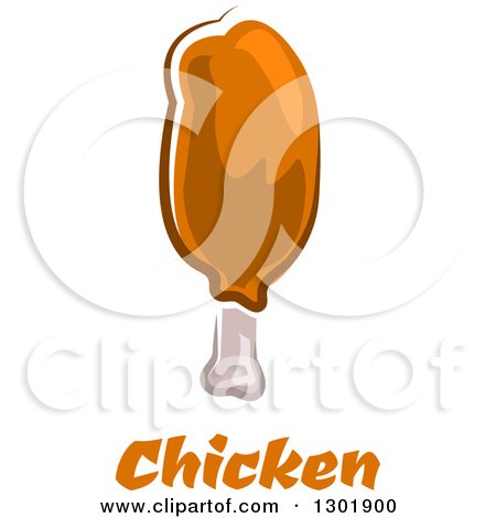 Clipart of a Chicken Drumstick over Text - Royalty Free Vector Illustration by Vector Tradition SM