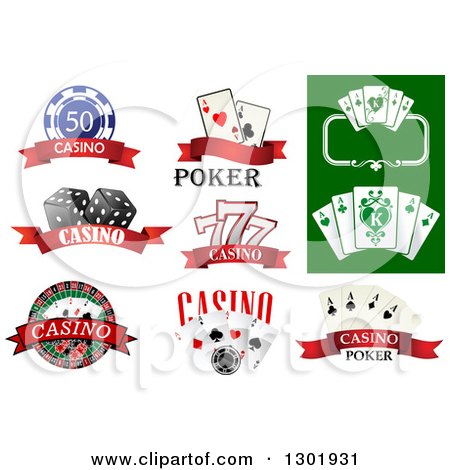 Clipart of Casino and Poker Designs - Royalty Free Vector Illustration by Vector Tradition SM