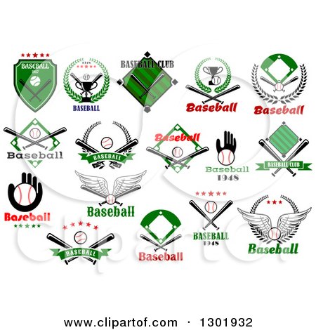 Clipart of Baseball Sports Designs with Text - Royalty Free Vector Illustration by Vector Tradition SM