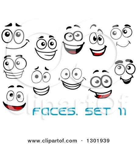 Clipart of Faces with Different Expressions and Text 10 - Royalty Free Vector Illustration by Vector Tradition SM
