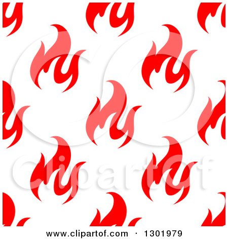 Clipart of a Seamless Pattern Background of Red Flames - Royalty Free Vector Illustration by Vector Tradition SM