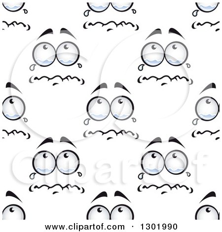 Clipart of a Seamless Pattern Background of Crying Faces - Royalty Free Vector Illustration by Vector Tradition SM