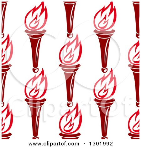Clipart of a Seamless Pattern Background of Red Torches - Royalty Free Vector Illustration by Vector Tradition SM